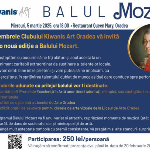 Balul Mozart revine pe 5 martie la Oradea