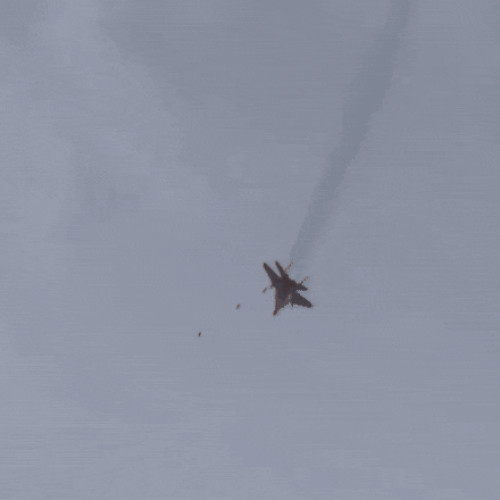 Imagini cu un avion de vânătoare MiG-29 al Ucrainei în misiune de atac