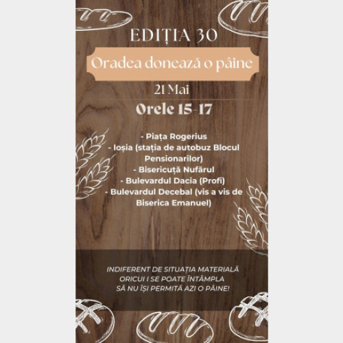 Oradea gazduieste evenimentul &quot;Oradea doneaza o paine&quot;